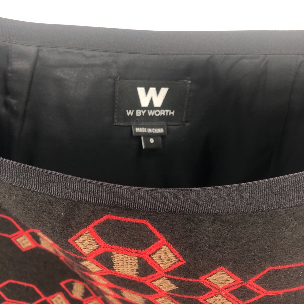 W BY WORTH Geometric Pattern Winter Miniskirt - Picture 3 of 3